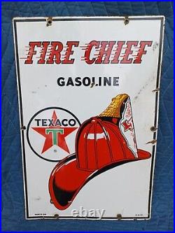 Texaco Fire Chief Porcelain Pump Plate Sign