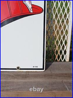 Texaco Fire Chief Porcelain Pump Plate Sign Dated 3-1-52