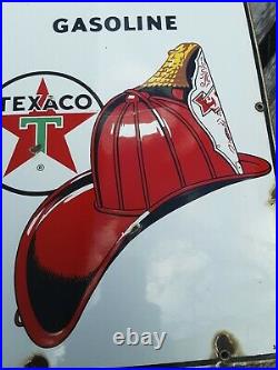 Texaco Fire Chief Porcelain Sign, Texaco Fire Chief Gasoline, Gas Pump Plate