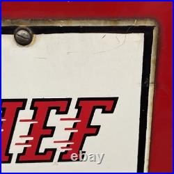 Texaco Fire Chief Pump Porcelain 12x18 Plate Sign on Wayne 400 Red Pump Panel