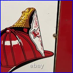 Texaco Fire Chief Pump Porcelain 12x18 Plate Sign on Wayne 400 Red Pump Panel