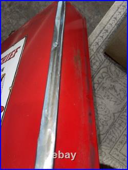 Texaco Fire Chief Pump Porcelain 12x18 Plate Sign on Wayne 400 Red Pump Panel