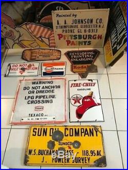 Texaco Fire Chief Vintage 1940 Orignal Porcelain Advertising Gas Oil Pump Sign