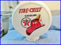 Texaco Fire Chief Visible Gas Pump Globe, 2 GLASS LENS in Plastic Body
