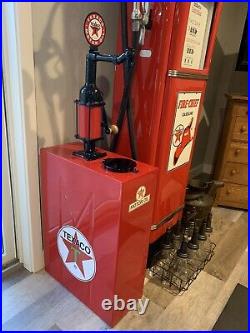 Texaco Firechief 1940 Gas Pump, Lubester, Oil Bottles WithCarrier, And Old Gas Can