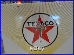 Texaco Fuel Chief 1 Porcelain Yellow Gas Pump Plate Sign