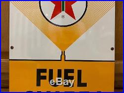 Texaco Fuel Chief 1 Porcelain Yellow Gas Pump Plate Sign Service Texas Gas 66 Texaco Fuel Chief 1 Porcelain Yellow Gas Pump Plate Sign Service Texas Gas 66