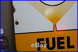 Texaco Fuel Chief 1 Porcelain Yellow Gas Pump Plate Sign Service Texas Gas 66 Texaco Fuel Chief 1 Porcelain Yellow Gas Pump Plate Sign Service Texas Gas 66