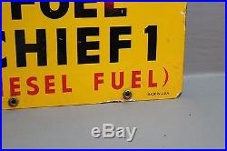 Texaco Fuel Chief 1 Porcelain Yellow Gas Pump Plate Sign Service Texas Gas 66 Texaco Fuel Chief 1 Porcelain Yellow Gas Pump Plate Sign Service Texas Gas 66