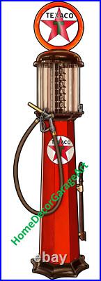 Texaco Gas Pump, Cutout Shape 22 Gauge Flat Metal Sign, Garage Art HDGA