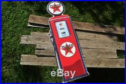 Texaco Gas Pump Embossed Tin Metal Sign Motor Oil and Gasoline Texas Star