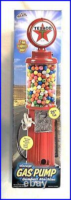 Texaco Gas Pump Gumball Machine 21 Tall Top Lights Up Factory Sealed in Box