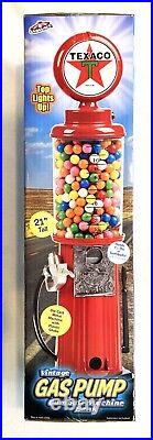 Texaco Gas Pump Gumball Machine 21 Tall Top Lights Up Factory Sealed in Box