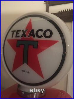 Texaco Gas Pump Milk Glass Globe One Piece Body With Lenses