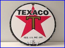 Texaco Gasoline Oil Heavy Steel Thick Porcelain Sign Vintage Gas Pump Plate NR Texaco Gasoline Oil Heavy Steel Thick Porcelain Sign Vintage Gas Pump Plate NR