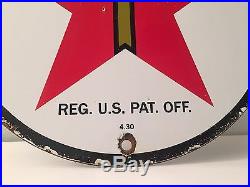 Texaco Gasoline Oil Heavy Steel Thick Porcelain Sign Vintage Gas Pump Plate NR Texaco Gasoline Oil Heavy Steel Thick Porcelain Sign Vintage Gas Pump Plate NR