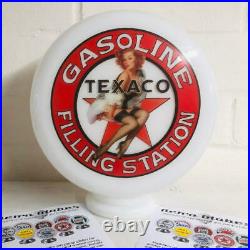 Texaco Gasoline Pinup Mini Gas Pump Globe, Alloy Base LED Desk Lamp
