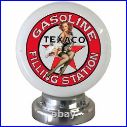 Texaco Gasoline Pinup Mini Gas Pump Globe Alloy Base LED Desk Lamp USB Powered