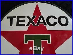 Texaco Gasoline Porcelain Enamel Gas Pump Oil Lubester Service Station Sign
