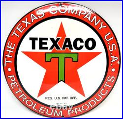 Texaco Gasoline Vintage Porcelain Sign Service Station Pump Plate Americana