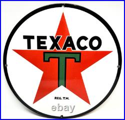 Texaco Gasoline Vintage Porcelain Sign Service Station Pump Plate Americana