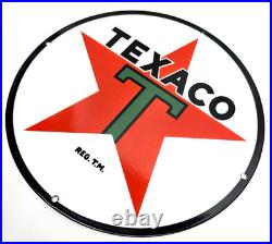 Texaco Gasoline Vintage Porcelain Sign Service Station Pump Plate Americana