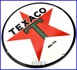 Texaco Gasoline Vintage Porcelain Sign Service Station Pump Plate Americana
