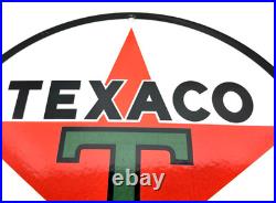 Texaco Gasoline Vintage Porcelain Sign Service Station Pump Plate Americana