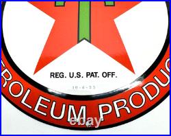 Texaco Gasoline Vintage Porcelain Sign Service Station Pump Plate Americana