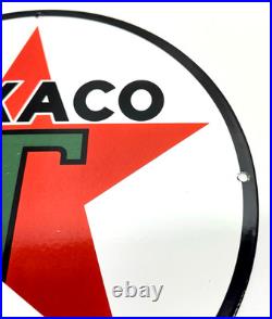 Texaco Gasoline Vintage Porcelain Sign Service Station Pump Plate Americana