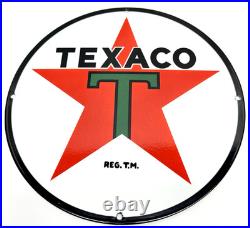 Texaco Gasoline Vintage Porcelain Sign Service Station Pump Plate Americana