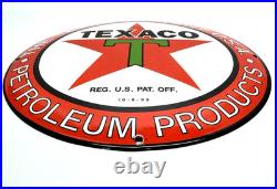 Texaco Gasoline Vintage Porcelain Sign Service Station Pump Plate Americana