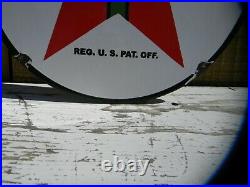 Texaco Green T 15 Inch Porcelain Sign Can Used On Oil Lubster Or Gas Pump