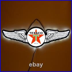 Texaco LED sign wall lamp aviation Fuel wings Neon shop Gas pump globe Gasoline