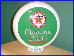 Texaco Marine White Gas Pump Globe