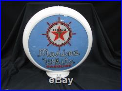 Texaco Marine White Gas Pump Globe (blue Background)
