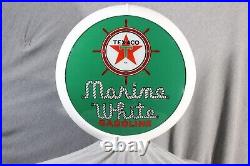 Texaco Marine White Gasoline Gas Pump Globe