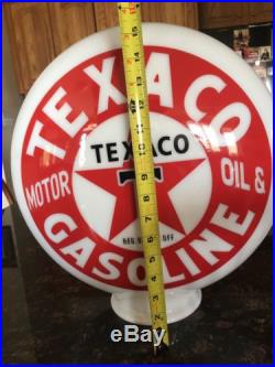 Texaco Milk Glass 16.5 Gas Pump Globe Remake Of And Original From The 1920s