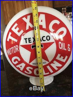 Texaco Milk Glass 16.5 Gas Pump Globe Remake Of And Original From The 1920s