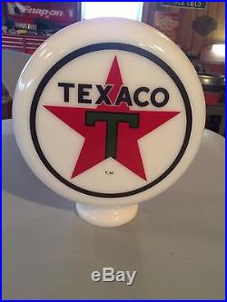 Texaco Mini Globe Milk Glass 9 3 Base Eco Airmeter Gas Pump Vintage Style