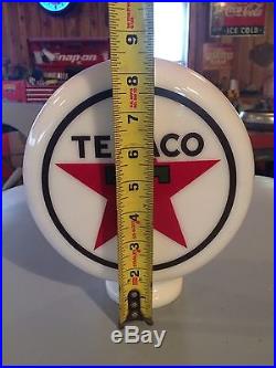 Texaco Mini Globe Milk Glass 9 3 Base Eco Airmeter Gas Pump Vintage Style
