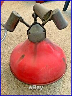 Texaco Mobil Gas Station Pump Island Pole Dome Light Porcelain Lamp Original