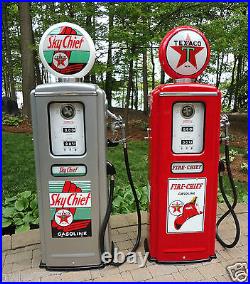 Texaco Model 39 Tokheim Full Size Gas Pumps With Islands & Lights Recreations