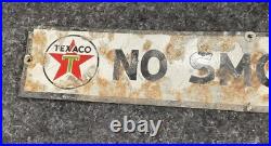Texaco NO SMOKING Porcelain Gas Station Sign, original, vintage 23×4