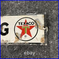 Texaco NO SMOKING Porcelain Gas Station Sign, original, vintage 23×4