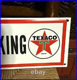 Texaco No Smoking gasoline 17 porcelain metal vintage style gas pump plate sign
