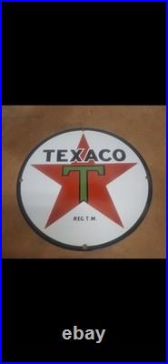 Texaco Porcelain Enamal Gas Station Sign Gas Pump