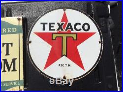 Texaco Porcelain Gas Pump Advertising Sign