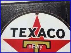 Texaco Porcelain Gas Pump Advertising Sign