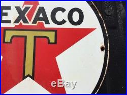 Texaco Porcelain Gas Pump Advertising Sign